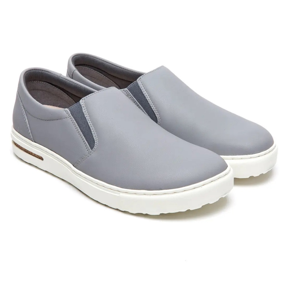 Birkenstock Women's Oswego Slip-On Sneakers In Gray Leather Size 38